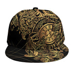 Golden Spiritual Owl Print Snapback Cap
