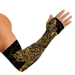 Golden Spiritual Owl Print Sun Protection Arm Sleeves