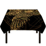 Golden Spiritual Owl Print Tablecloth