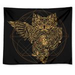 Golden Spiritual Owl Print Tapestry