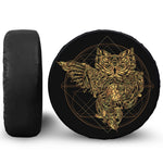 Golden Spiritual Owl Print Tire Cover