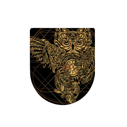 Golden Spiritual Owl Print Toilet Lid Cover
