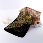 Golden Spiritual Owl Print Towel