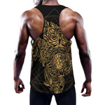 Golden Spiritual Owl Print Training Tank Top