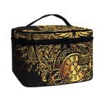 Golden Spiritual Owl Print Travel Makeup Bag