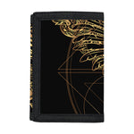 Golden Spiritual Owl Print Trifold Wallet