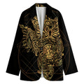 Golden Spiritual Owl Print Women's Blazer
