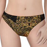 Golden Spiritual Owl Print Women's Thong