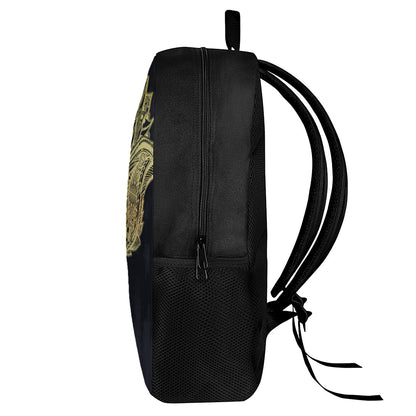 Golden Spiritual Stingray Print 17 Inch Backpack