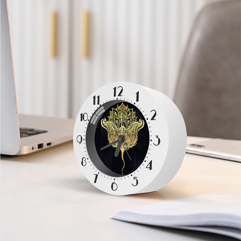 Golden Spiritual Stingray Print Alarm Clock
