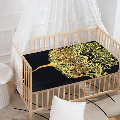 Golden Spiritual Stingray Print Baby Crib Sheet