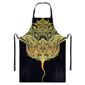 Golden Spiritual Stingray Print Bib Apron With Pocket
