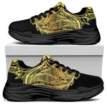 Golden Spiritual Stingray Print Black Chunky Shoes