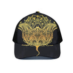 Golden Spiritual Stingray Print Black Mesh Trucker Cap