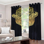 Golden Spiritual Stingray Print Blackout Grommet Curtains