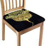 Golden Spiritual Stingray Print Chair Cushion Cover