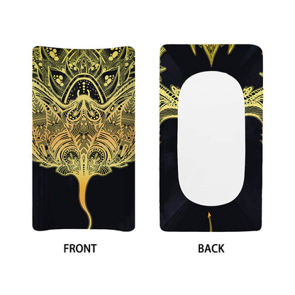 Golden Spiritual Stingray Print Changing Pad Cover