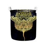 Golden Spiritual Stingray Print Collapsible Laundry Basket