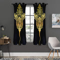 Golden Spiritual Stingray Print Grommet Curtain Panels