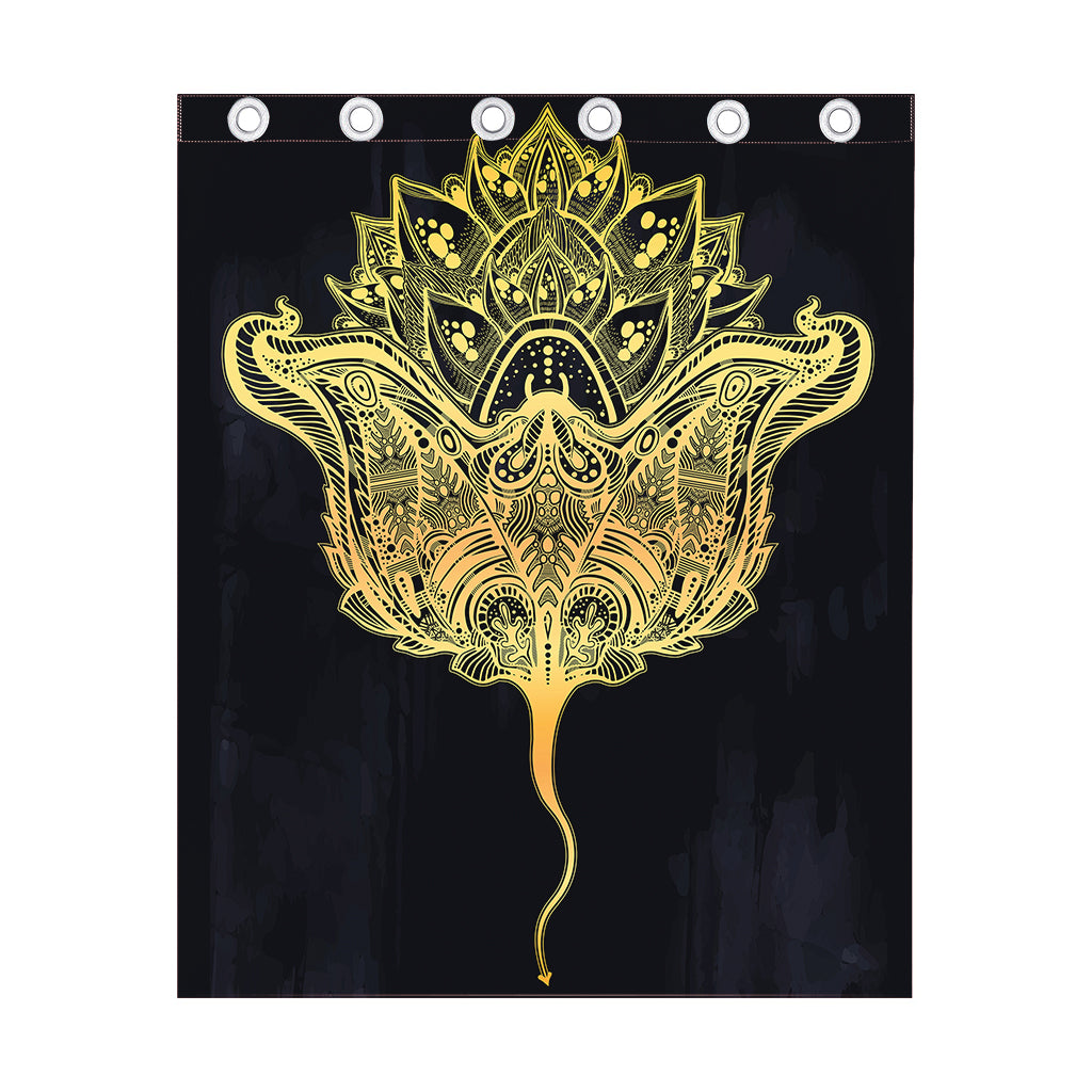 Golden Spiritual Stingray Print Curtain
