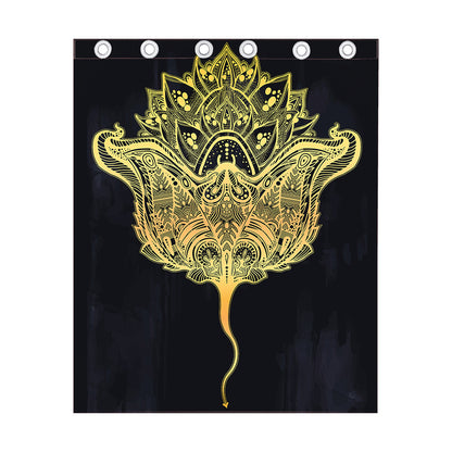 Golden Spiritual Stingray Print Curtain