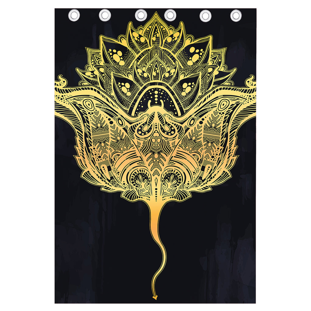 Golden Spiritual Stingray Print Curtain