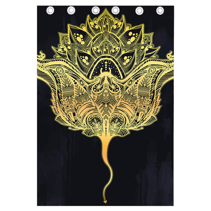 Golden Spiritual Stingray Print Curtain