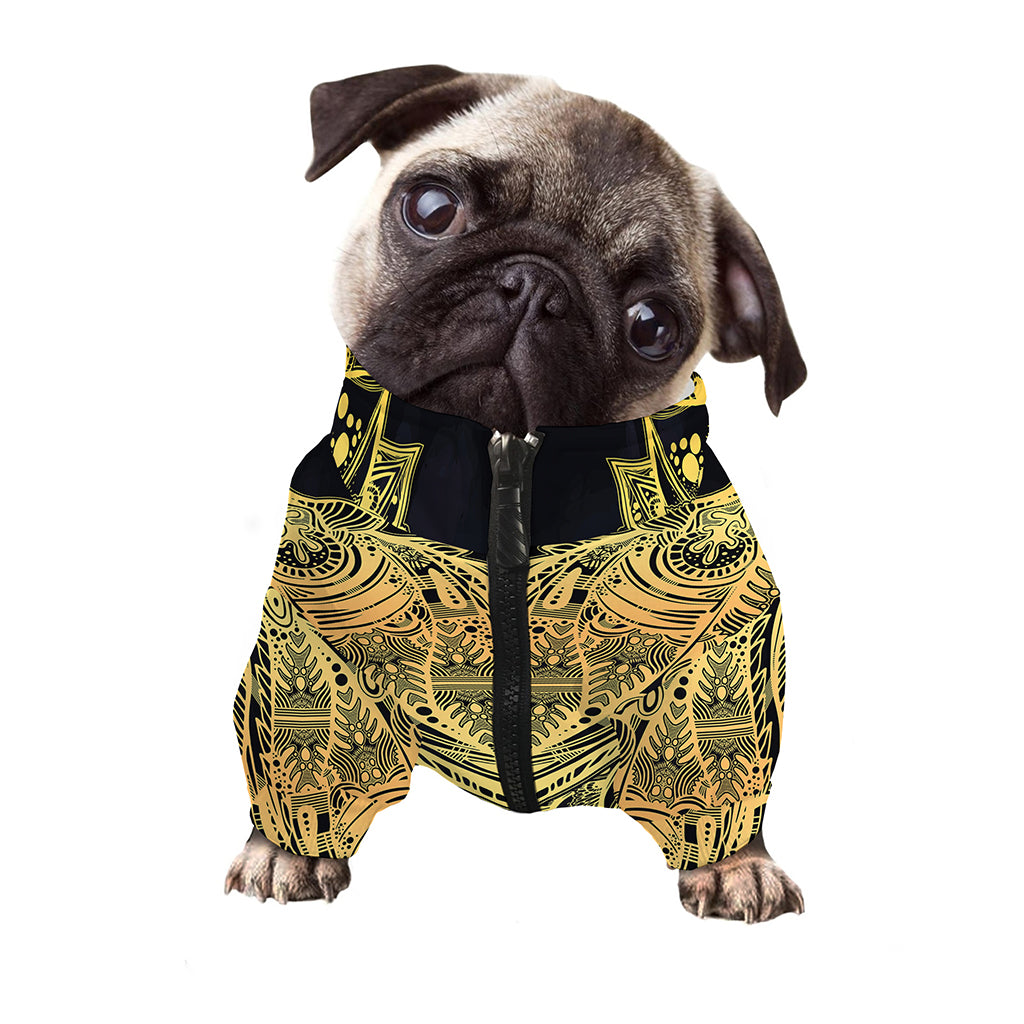 Golden Spiritual Stingray Print Dog Zip Up Jacket