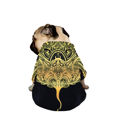 Golden Spiritual Stingray Print Dog Zip Up Jacket