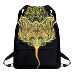 Golden Spiritual Stingray Print Drawstring Backpack