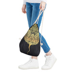 Golden Spiritual Stingray Print Drawstring Bag