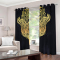 Golden Spiritual Stingray Print Extra Wide Grommet Curtains