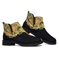 Golden Spiritual Stingray Print Flat Ankle Boots
