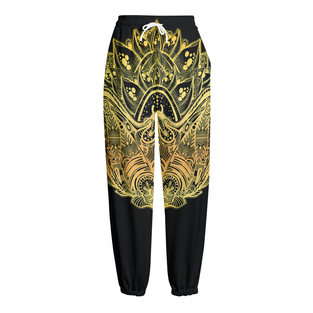 Golden Spiritual Stingray Print Fleece Lined Knit Pants