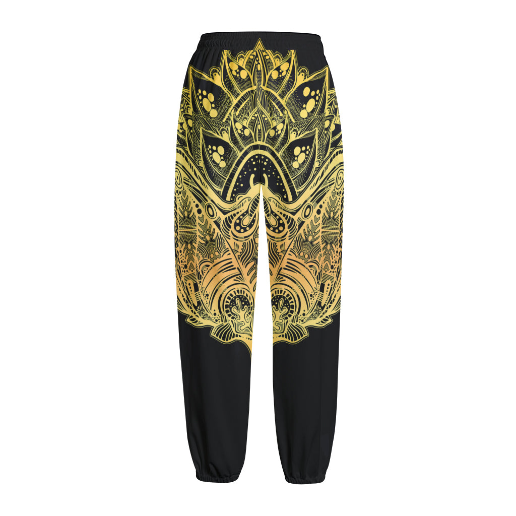 Golden Spiritual Stingray Print Fleece Lined Knit Pants