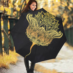 Golden Spiritual Stingray Print Foldable Umbrella