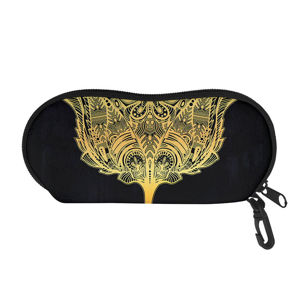 Golden Spiritual Stingray Print Glasses Case