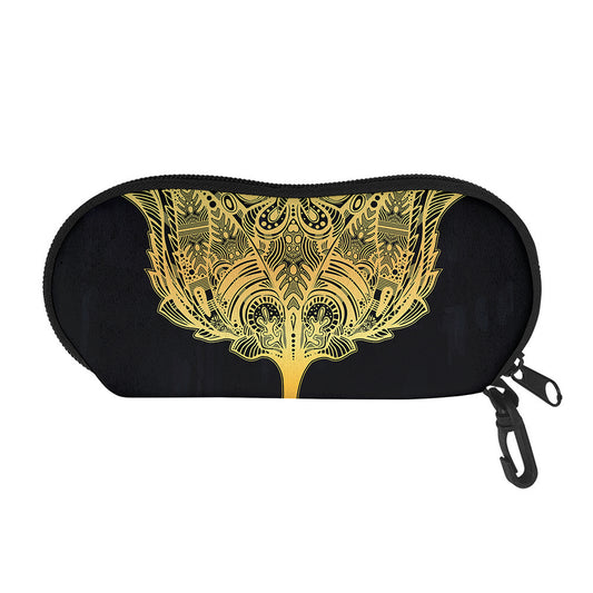Golden Spiritual Stingray Print Glasses Case