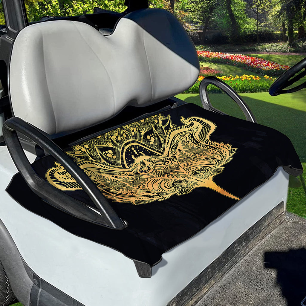 Golden Spiritual Stingray Print Golf Cart Seat Cover