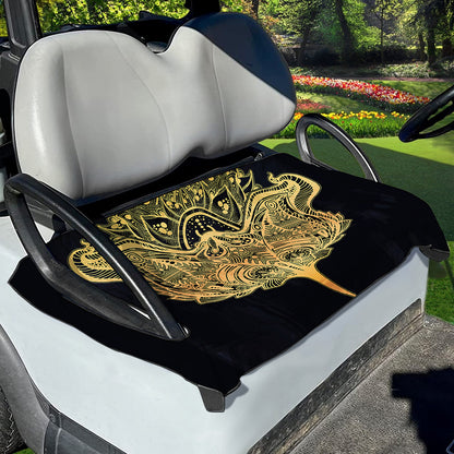 Golden Spiritual Stingray Print Golf Cart Seat Cover