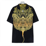 Golden Spiritual Stingray Print Hawaiian Shirt
