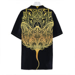 Golden Spiritual Stingray Print Hawaiian Shirt
