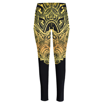 Golden Spiritual Stingray Print High-Waisted Pocket Leggings