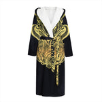 Golden Spiritual Stingray Print Hooded Bathrobe
