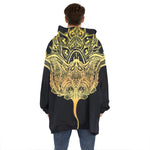 Golden Spiritual Stingray Print Hoodie Blanket