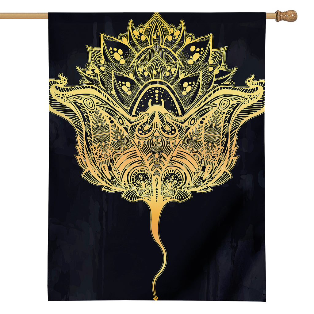 Golden Spiritual Stingray Print House Flag