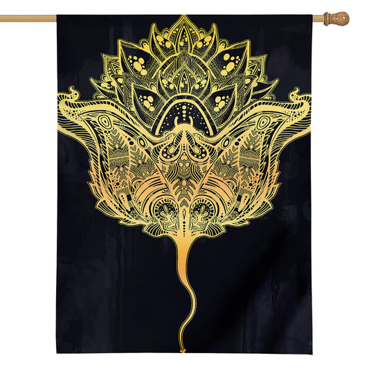Golden Spiritual Stingray Print House Flag