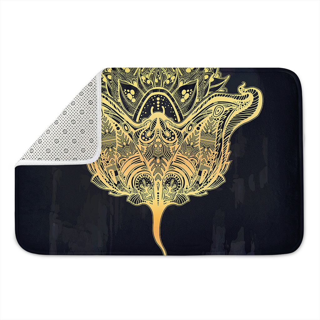 Golden Spiritual Stingray Print Indoor Door Mat