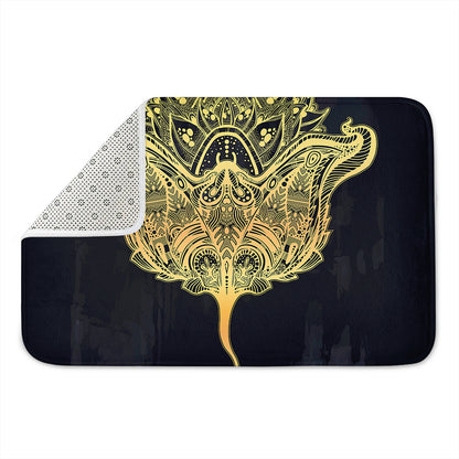 Golden Spiritual Stingray Print Indoor Door Mat