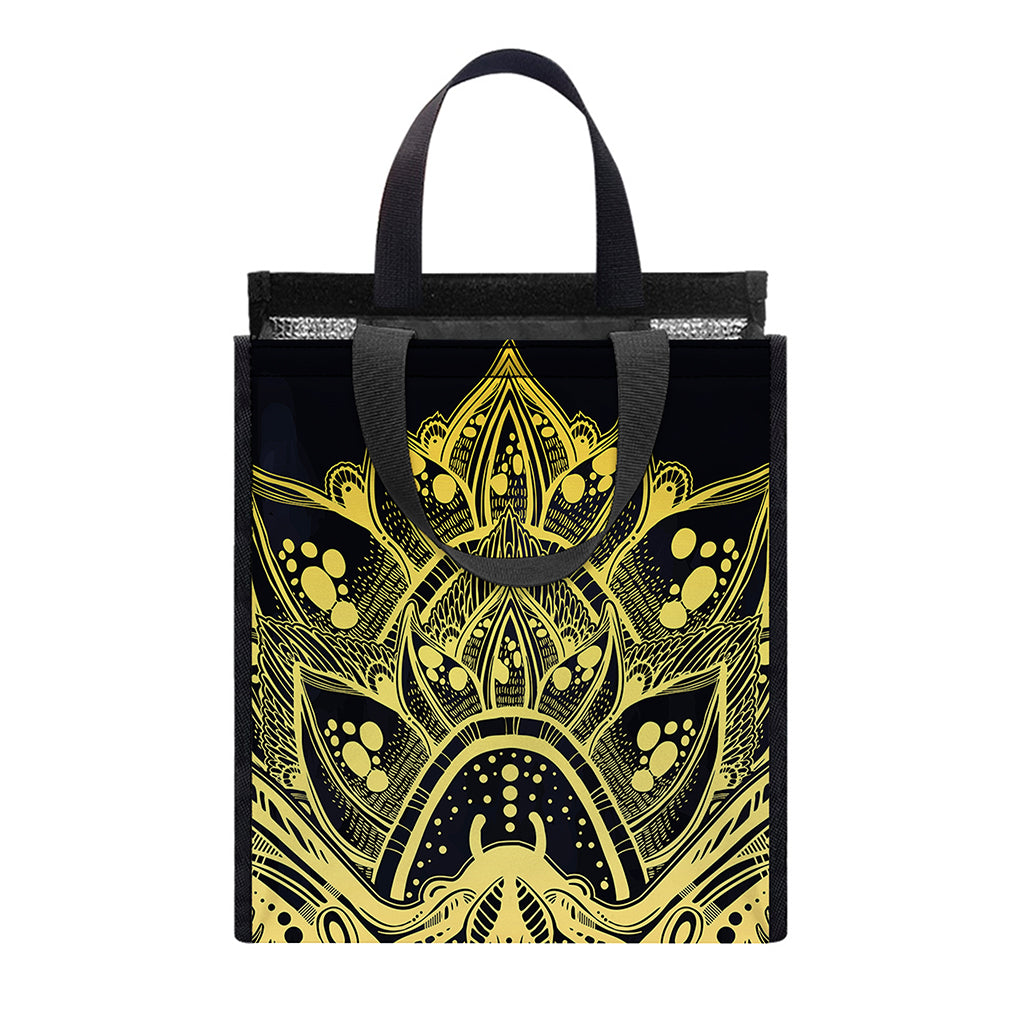 Golden Spiritual Stingray Print Insulated Lunch Tote